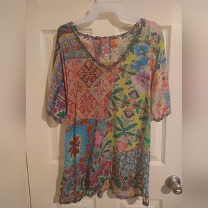 Johnny Was Boho Patchwork top S